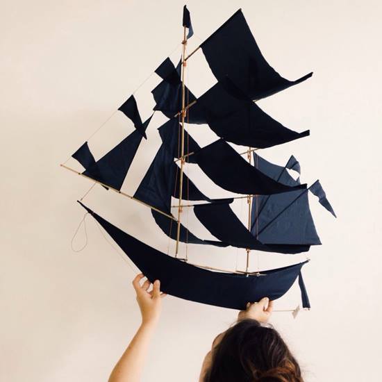 LARGE HAPTIC LAB SAILING SHIP KITE - INDIGO