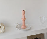Honey Flamingo - Spongeware handle plate - Sandy Grey