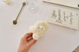 Honey Flamingo - Tube knot candle 2- Ivory (Dark gray dot) with Jasmine scent