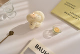 Honey Flamingo - Tube knot candle 2- Ivory (Dark gray dot) with Jasmine scent