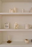 Honey Flamingo - Tube knot candle 2- Ivory (Dark gray dot) with Jasmine scent