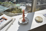 Honey Flamingo - Spongeware handle plate - Sandy Grey