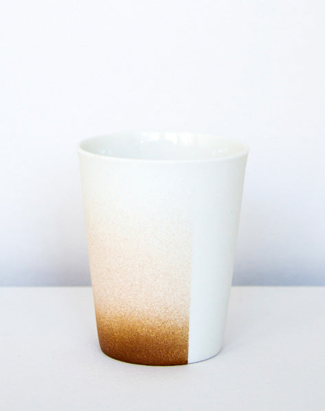 Kirstie van Noort Cornwall Espresso Cup-  Half Pink / Brown