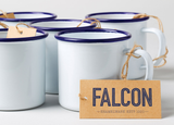 Falcon Mug White with blue rim
