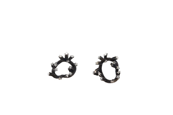 A kiss is just a KXXX-  earrings - Oxidized silver