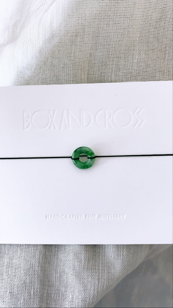 BOX AND CROSS Jade donut Bracelet