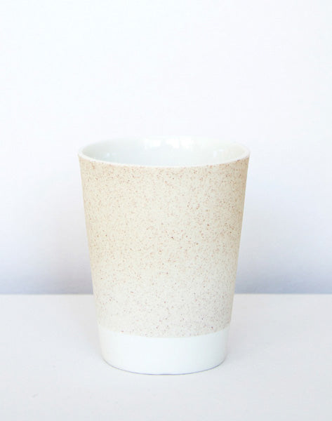 Kirstie van Noort Cornwall Espresso Cup-  Bottom Beige / White