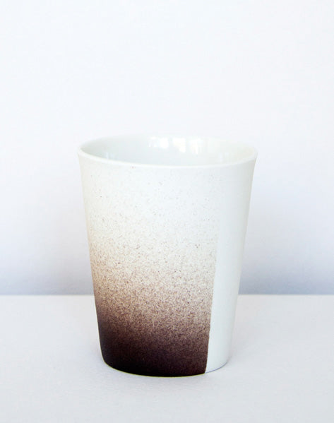 Kirstie van Noort Cornwall Espresso Cup-  Half Beige / Black