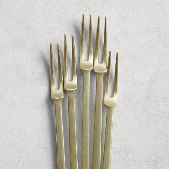 Azmaya dessert fork (5 Piece set) brass