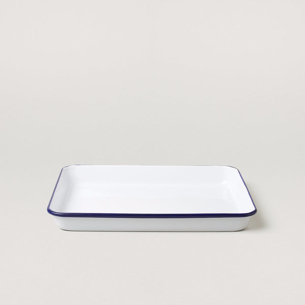 Falcon Serving tray- White with blue rim