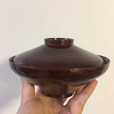 Kyoto vintage bowl bird lid and wave inside